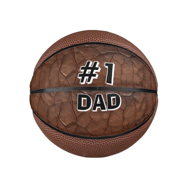 #1 Dad Leather-look Mini Basketball (Front)