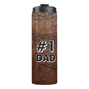 #1 Dad Leather-look Thermal Tumbler