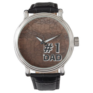 #1 Dad Leather-look Watch