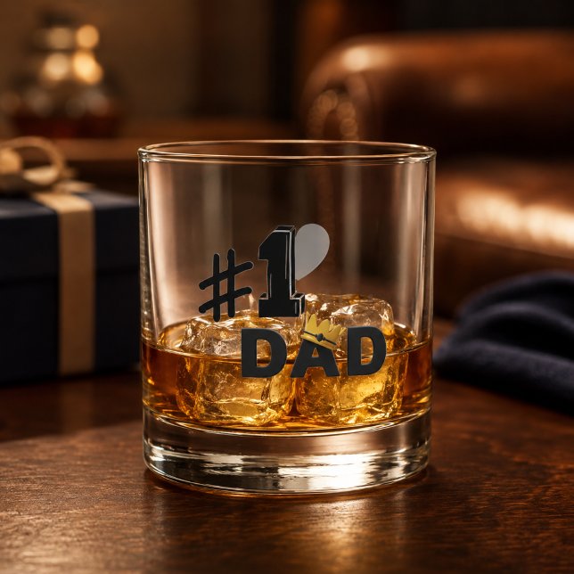 #1 Dad Love Personalised Whiskey Glass (Creator Uploaded)