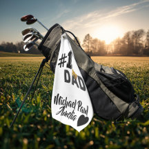 #1 Dad Love Personalized Golf Towel