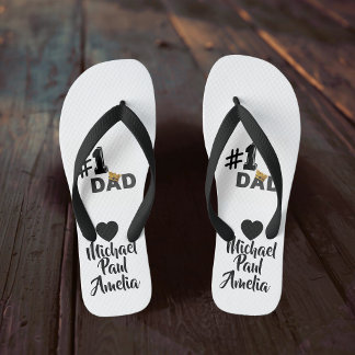 #1 Dad Love Personalized Pair of Flip Flops