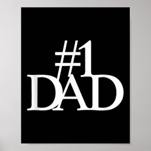 #1 Dad Number One Dad Elegant Father Quote Graphic Poster