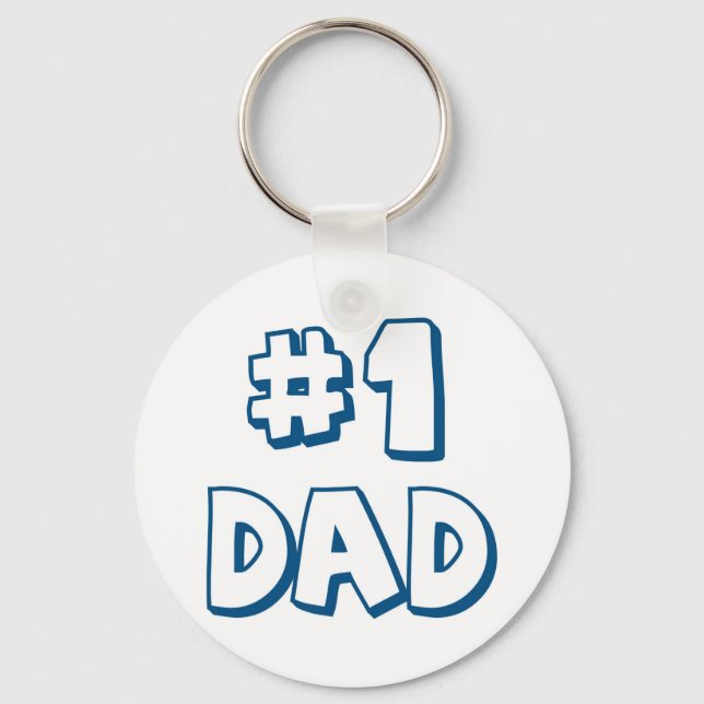 #1 Dad Number One Dad Father's Day Gifts Key Ring (Front)