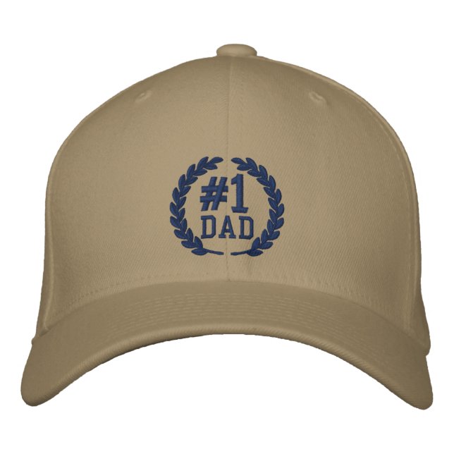 #1 DAD Number One Embroidery Embroidered Hat (Front)
