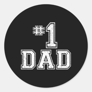 1 Dad Number One Father'S Day Dad Classic Round Sticker