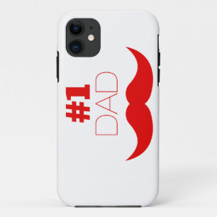 #1 Dad Red Moustache - Number One Case-Mate iPhone Case