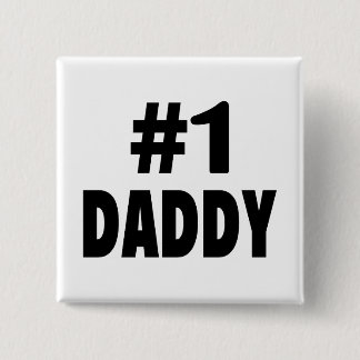 #1 Daddy 15 Cm Square Badge