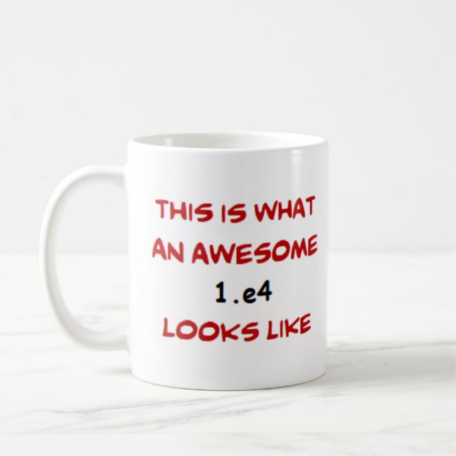 1.e4 chess, awesome coffee mug (Left)