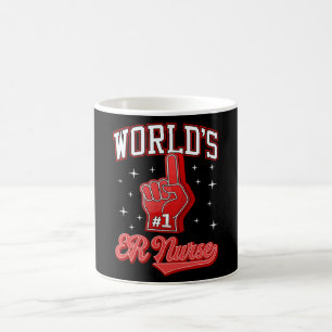 1 ER Nurse World s Number One ER Nurse Foam Finger Coffee Mug