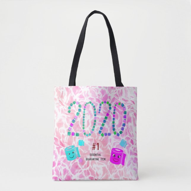 #1 Essential Quarantine Item in Pink Tote Bag (Front)