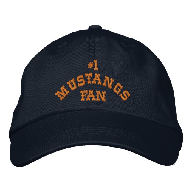 #1 Fan Navy and Orange Adjustable Embroidered Hat (Front)