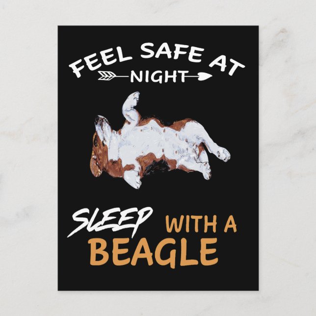 1 Feel Safe At Night Sleep With A Beagle Postcard (Front)
