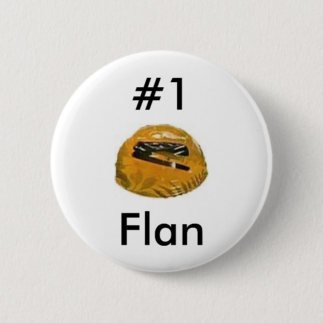 #1 flan 6 cm round badge (Front)