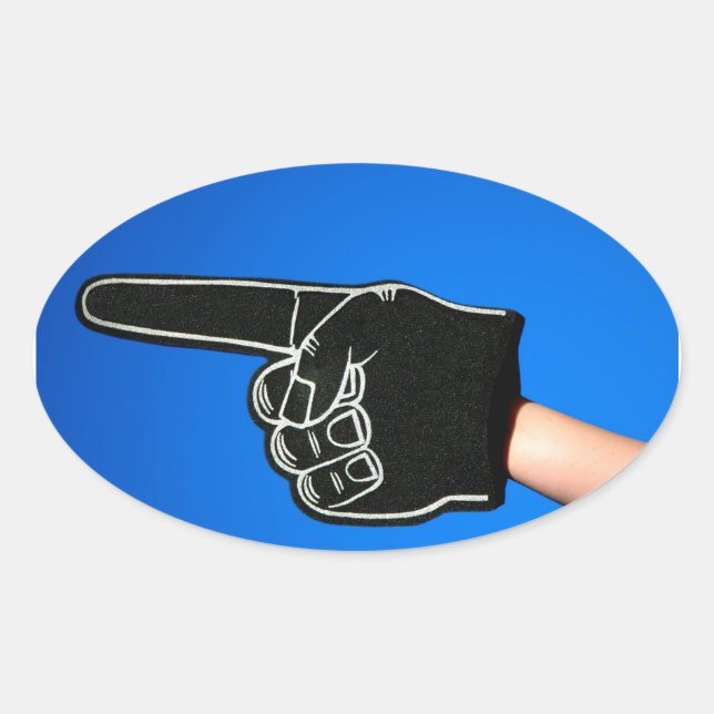 #1 Foam Finger Oval Sticker (Front)