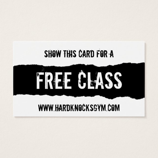 1 Free Class Workout Gym business card VIP pass (Back)