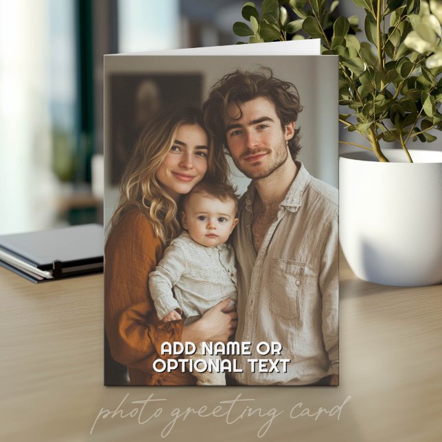 1 Full Photo and Simple Chunky Text Template Card (Photo Greeting Card)