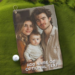 1 Full Photo and Simple Chunky Text Template Golf Towel<br><div class="desc">Add your favourite picture to this template. A minimal design with a photo that covers the entire surface plus a modern chunky text.</div>