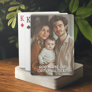 1 Full Photo and Simple Chunky Text Template Playing Cards