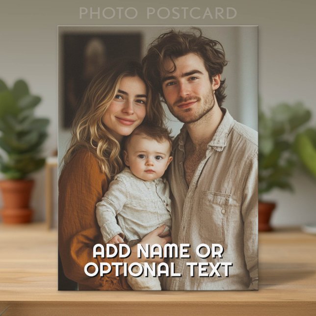 1 Full Photo and Simple Chunky Text Template Postcard (Custom Photo Postcard)