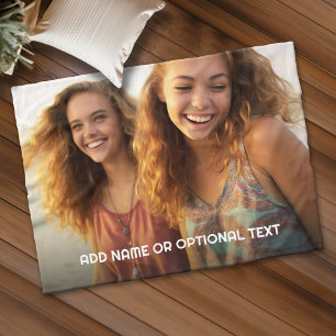 1 Full Photo and Text - Horizontal Landscape Fleece Blanket