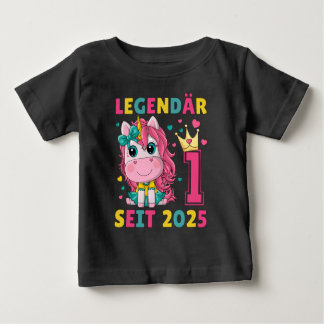 1. Geburtstag Mädchen Einhorn Legendär Seit 2025 Baby T-Shirt