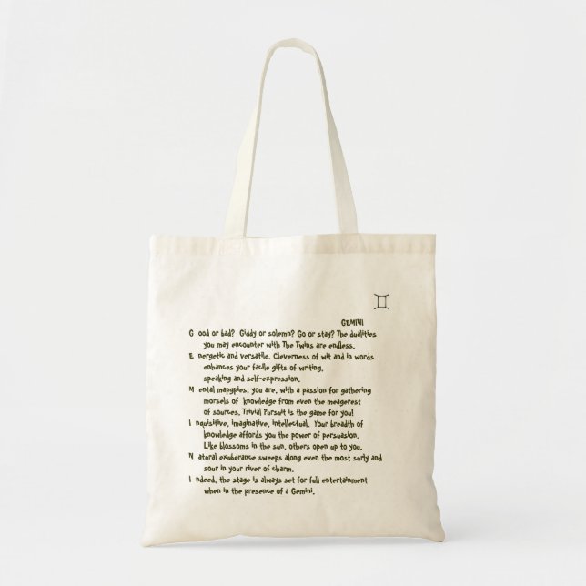 1-Gemini May 21-June 20 tote bag (Front)
