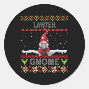 {1} Gnome Matching Family Christmas Ugly Pjs Funny Classic Round Sticker