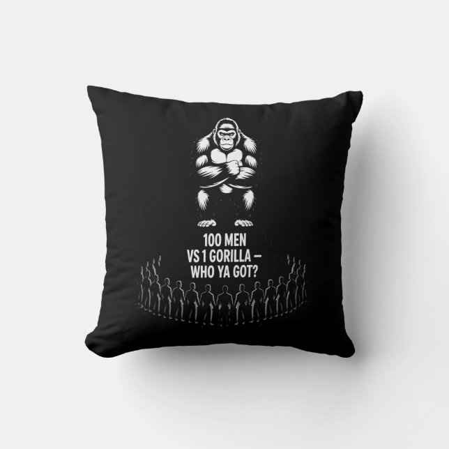 1 Gorilla Vs 100 Men Cushion (Front)