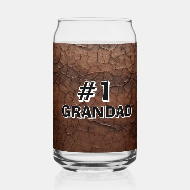 #1 Grandad Leather-look Can Glass (Back)