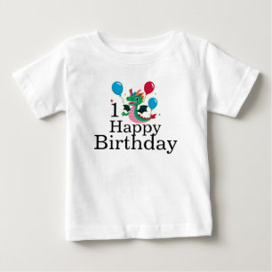 1 Happy Birthday Dragon with Balloons T-Shirt