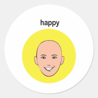 1 happy classic round sticker