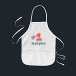 #1 helper kids apron unisex boy girl<br><div class="desc">fun printed kids apron to help with all the household chores</div>