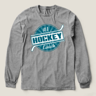 #1 Hockey Coach (blue) Long Sleeve Tee