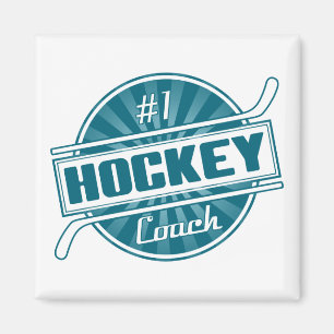 #1 Hockey Coach (blue) Magnet
