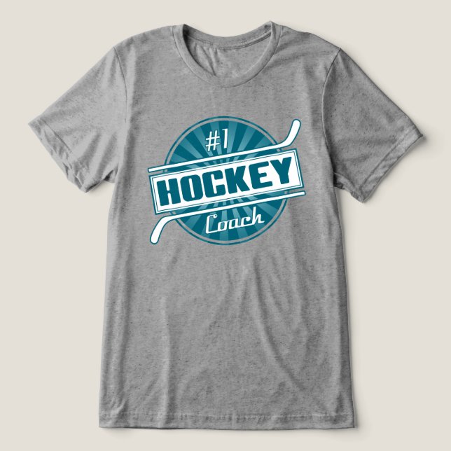 #1 Hockey Coach (blue) Tee (Design Front)