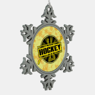 #1 Hockey Dad Christmas Tree Snowflake Ornament