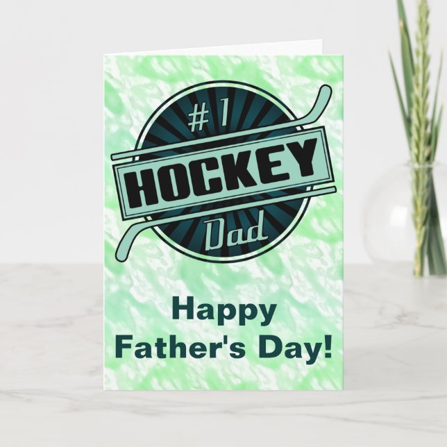 #1 Hockey Dad Father's Day Card (Front)
