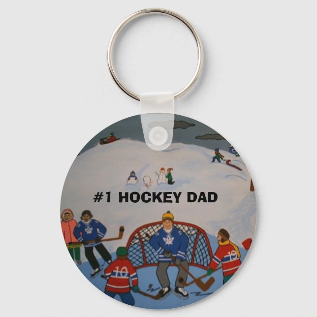 #1 HOCKEY DAD key chain (Front)