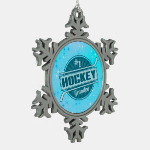 #1 Hockey Grandpa Christmas Tree Ornament