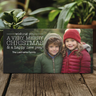 1 horizontal or Panoramic photo - Merry Christmas Holiday Card