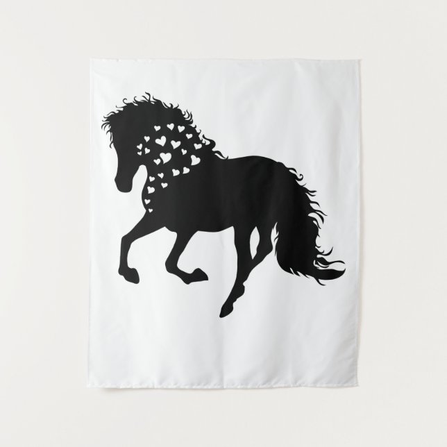 1- Horse Shirt, Horse Lover Tee, Girls Horse Tapestry (Front)
