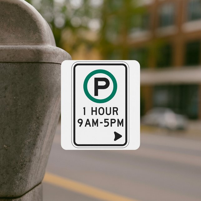 1 Hour Parking Sign For Controlled Parking Zones  Square Sticker (Creator Uploaded)
