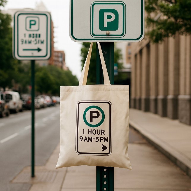 1 Hour Parking Sign For Controlled Parking Zones  Tote Bag (Creator Uploaded)