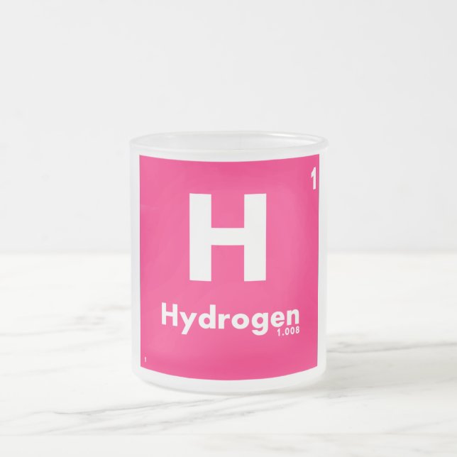 1 Hydrogen | Periodic Table of Elements Frosted Glass Coffee Mug (Center)