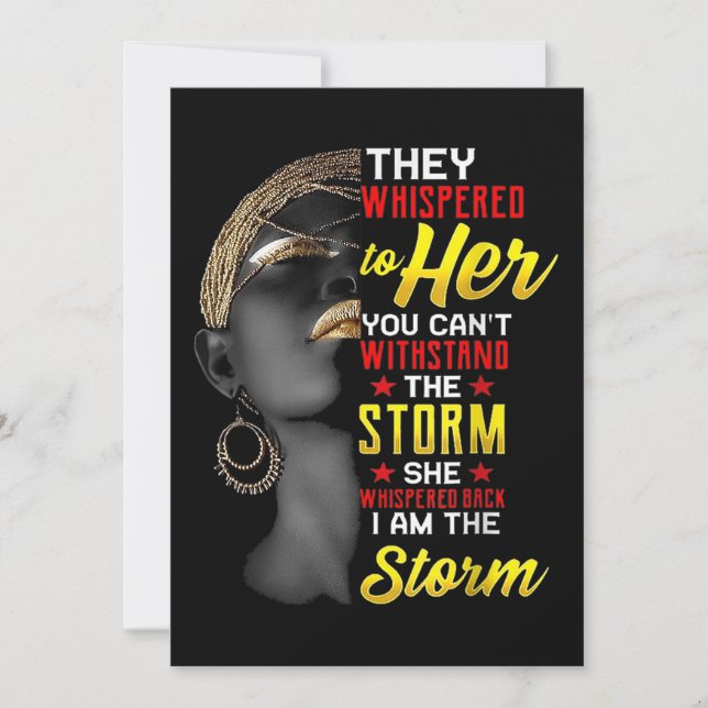 1 I Am The Strong African Queen Girls Black Histor Save The Date (Front)