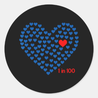 1 In 100 Congenital Heart Disease Awareness Chd Ou Classic Round Sticker