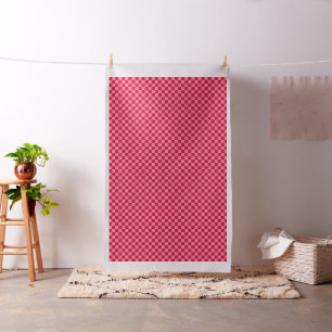 1 Inch Checks Pink and Red Chequerboard Fabric