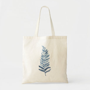 1 indigo fern watercolor tote bag