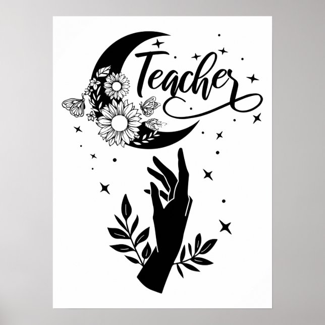 1- Inspirational Teacher Shirt, Minimalist Teacher Poster (Front)